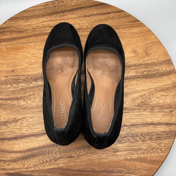 Vionic Natalie Tortoise Pumps Womens 7.5 Black Suede Casual Comfort Heels Shoes - Picture 5 of 8